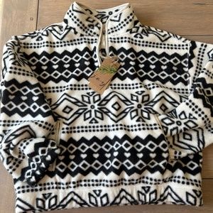 New Thread & Supply Cropped Fleece 1/4 zip Pullover Jacket